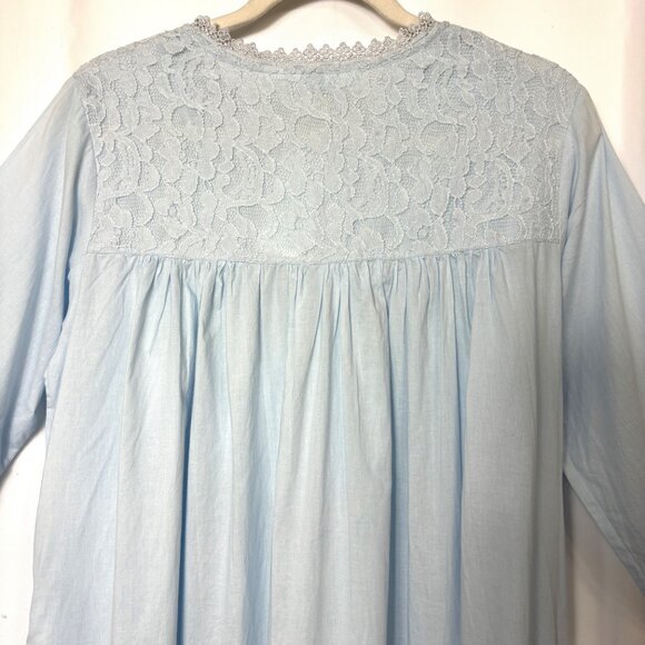 La Cera 100% Blue Cotton Nightgown Small NWT - Picture 9 of 13